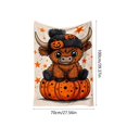 thumbnail image 3 of SLYNSHome Halloween Throw Blanket Cute Highland Cow Sitting On Pumpkin Print Soft Flannel Fleece Cozy Lightweight Decorative Blanket For Couch Sofa Bedroom Fall Home Decor, 3 of 6