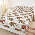 thumbnail image 3 of Erosebridal Elephant Fitted Sheet Full for Boys Girls, Boho Paisley Bed Set, 3-Piece 1 Fitted Sheet and 2 Pillowcases, 3 of 6