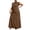 Brown, variant on SOOMLON Plus Size Dresses for Curvy Women Ruffle Cap Sleeve Long Dress Fancy Patchwork Dress Casual Vacation Wear