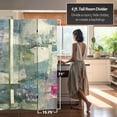 thumbnail image 5 of Red Lantern 6 ft. Tall Mineral Smoke Canvas Room Divider - 3 Panel, Freestanding, Gray, 5 of 6