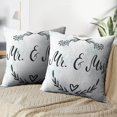 thumbnail image 3 of LALILO Throw Pillow Covers Mr And Mrs And Mrs Invitation Card Cushion Cover 18" x 18", 458 Pack, 3 of 6