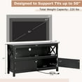 thumbnail image 4 of Giantex TV Stand, Modern TV Console  Cabinet w/2 Doors Open Storage Shelf, Cable Hole, Wooden Entertainment Center for Living Room Bedroom, Black, 4 of 8