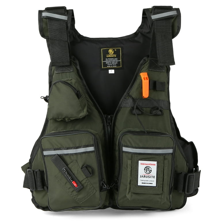 Multi-Pockets Fly Fishing Jacket Vest with Water Bottle Holder for Kayaking  Sailing Boating Water Sports 