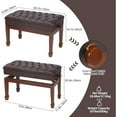 thumbnail image 3 of REDCAMP Duet Piano Bench with Storage,Adjustable Heavy Duty Wooden Double Keyboard Piano Bench Seat with PU Leather Cushion, Brown, 3 of 9