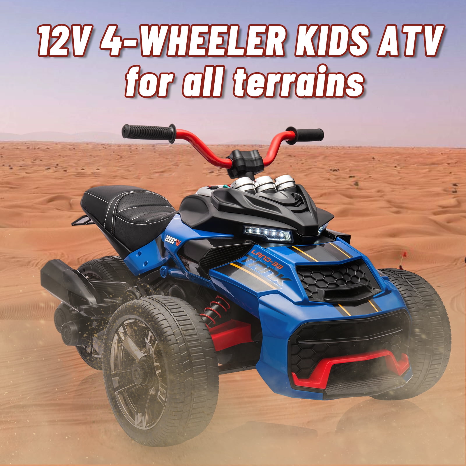 Accreate 12V 3 Wheeler Ride On ATV Electric Motorcycle, Battery Powered Electric Vehicle for Kids Gift