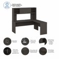 thumbnail image 5 of Echo 72W L Shaped Computer Desk with Hutch in Charcoal Maple - Engineered Wood, 5 of 6
