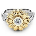 thumbnail image 2 of Exquisita joyería de girasol con anillo floral de oro plateado de dos tonos para mujer Wmkox8yii fajkfhkj1394, 2 of 6