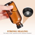 thumbnail image 3 of 4pcs 120ml Refillable Amber Brown Boston Round Glass Bottles with Black Bakelite Lid, 3 of 9