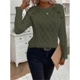 Cozy Cable Knit Pullover Women's Crew Neck Long Sleeve Sweater