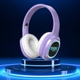 thumbnail image 7 of CXALSSY X3 Active Noise Cancelling Headphones, Over-Ear Headphones with Mic for Kids/Adults/Teen/School/TV, Purple, 7 of 7