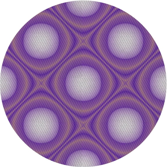 Ahgly Company Machine Washable Indoor Round Transitional Bright Purple Area Rugs, 6' Round