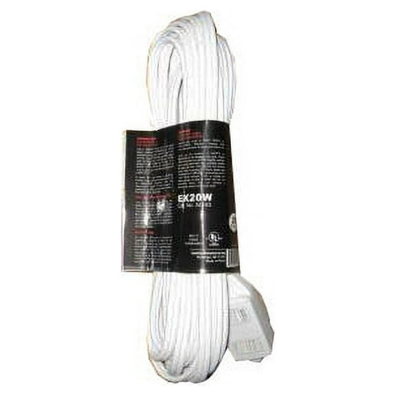 Sunshine Lighting B3166809 6 ft. Sunlite Household Extension Cord - 5.33 Gauge - 13A - 125V - White