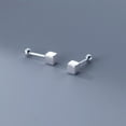 thumbnail image 3 of K-KED 925 Sterling Solid Silver Plain Matt 4mm Square Stud Earrings Studs Screw Backs, 3 of 6
