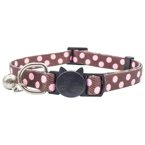 SLYNSHome Breakaway Cat Collars with Bells,Adjustable Safety Buckle Cute Kitten Cat Collar with Bell Pet Supplies - Brown