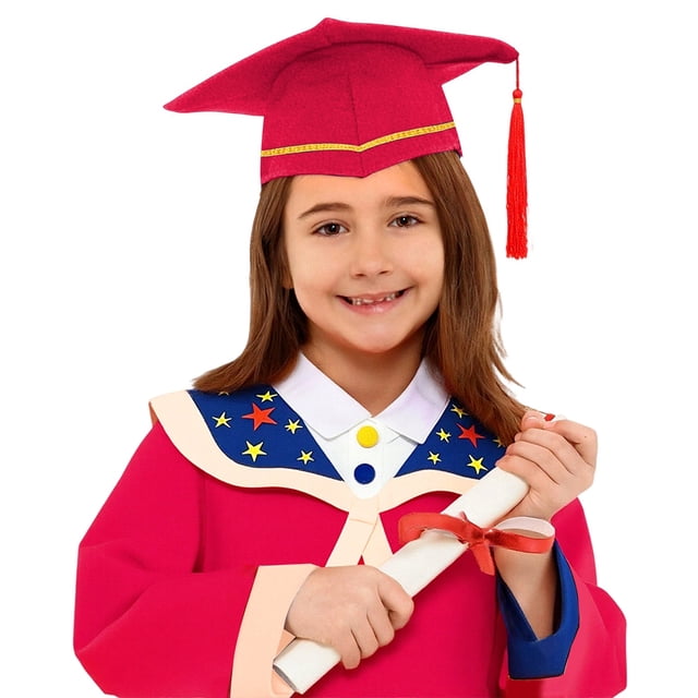 WENXIAOO Toge et Mortier Unisexe Tenue de Cérémonie de Remise des Diplômes Divers Styles Toge et Mortier Rouges Tenue pour Garçons Filles Robe Formelle Académique Tenue 13-14 Ans
