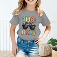 thumbnail image 2 of Girls' Tops Funny Cute 100 Days Sprinkled Print Short Sleeve Crewneck T-Shirts Loose Comfy Pullover Casual School Wear Tees, 2 of 4