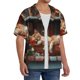 thumbnail image 2 of Fotbe Cat Asleep Among Flowers Camisa Estampada de Manga Corta para Hombre, Casual de Verano, Estilo Playero, Sin Arrugas-3X-Large, 2 of 5