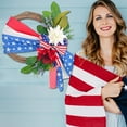 thumbnail image 4 of 4th of July Wreath Patriotic Wreaths for Front Door Patriotic Wreath 4th of July Wreaths for Front Door Independence Day Wreath Memorial Day Decor Forth of July Wreath Indoor Outdoor Home Decor, 4 of 9