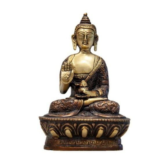 Embrace Tranquility: 7" Brass Buddha in Meditation