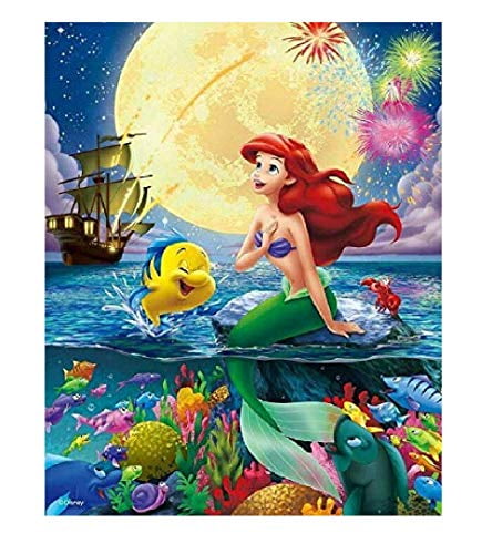 Cartoon Crystal Rhinestone Diamond Embroidery Paintings Pictures Arts Craft for Home Wall Decor Full Drill Mermaid -14x20 DIY 5D Diamond Painting by Number Kits 