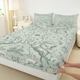 thumbnail image 3 of Homewish Teens Wildlife Rabbit Deer 4-Piece Full Size Sheets,Floral Butterfly Dragonfly Bed Sheets,Chic Flowers Lightweight Sheet Sets,Microfiber Bedroom Decor, 3 of 7