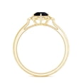 thumbnail image 3 of Rosec Jewels Vintage Style Black Spinel Engagement Ring - AAA Quality - Black Spinel Ring with Diamond Halo - with Jewelry Box, 10K Yellow Gold, US 12.50, 3 of 9