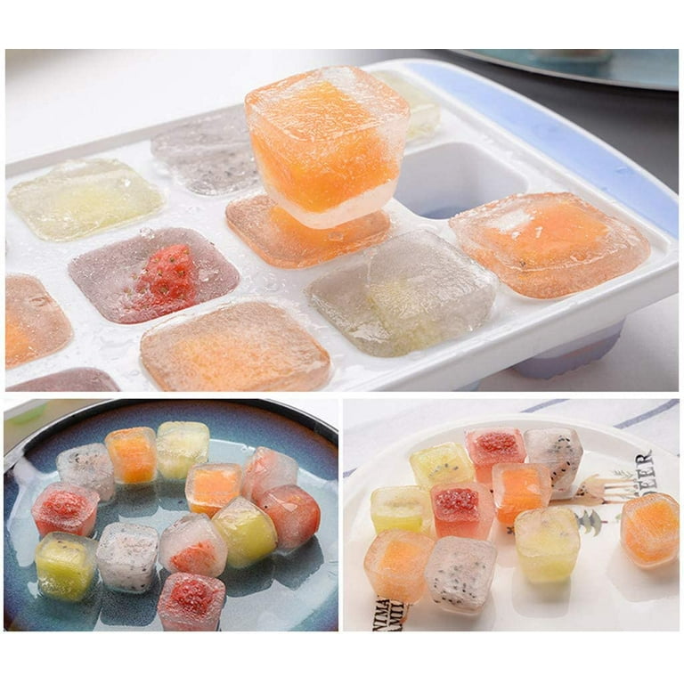 Tray Deep Pieces 3 Ice-Cube Mould Silicone With lid Collapsible
