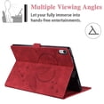 thumbnail image 4 of Wallet Case for iPad Mini 2021(6th Generation), iPad Mini 6 Case with Pen Slot, Allytech PU Leather Scratch-Free Anti-Slip Stand Card Pocket Embossed Butterfly Floral Case for iPad Mini 6 8.3", Red, 4 of 6