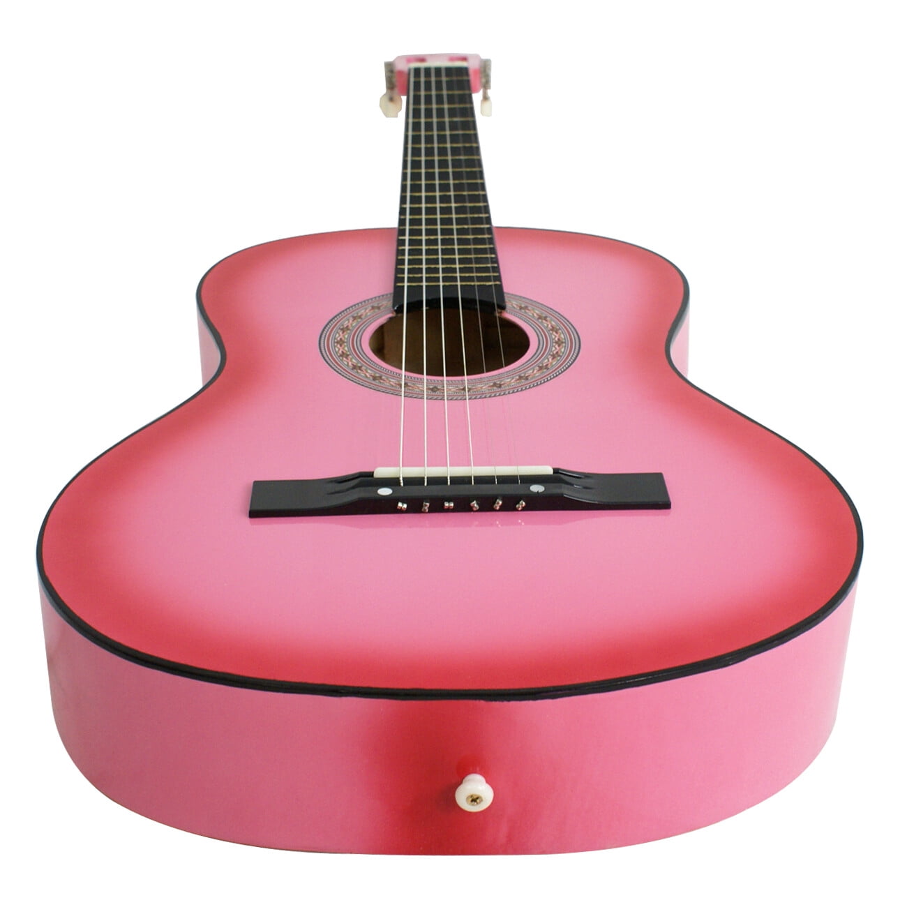 ZenSports 38-in Kids Beginner Acoustic Guitar Starter Kit 6 Strings W/Case, Strap, Tuner, Pick -Pink
