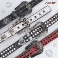 thumbnail image 5 of SUOSDEY Skull Kids Rhinestone Belt Girls Boys Sparkly Bling Diamond Belt Cowgirl Cowboy Belt, 5 of 7