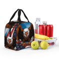 thumbnail image 4 of Bingfone Cartoon Bald Eagle USA Print Lunch Bag Insulated Lunch Box, Small Leakproof Cooler Food Lunch Containers Reusable High Capacity Lunch Tote Bags for Work, Travel, Outdoor, 4 of 5