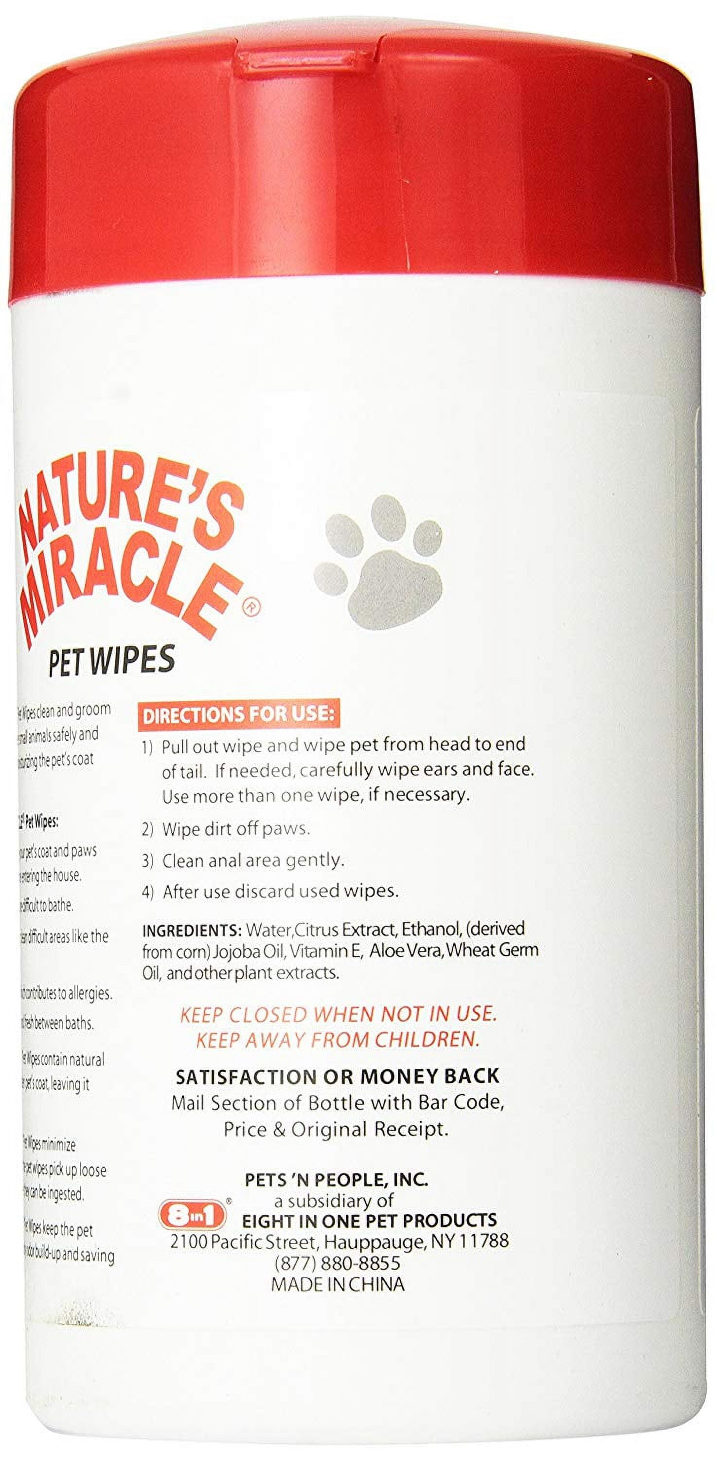 Nature's Miracle Pet Wipes for Dogs and Cats, 70 Count 