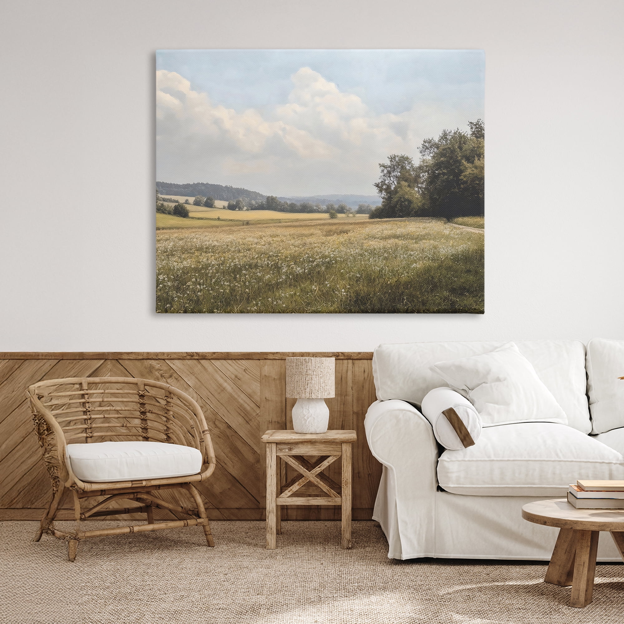 Stupell Industries Summer Landscape Cloudy Meadow Canvas Wall Art, design by Franklyn Gregory