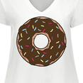 thumbnail image 4 of Inktastic Brown Donut, Donut With Colorful Sprinkles, Frosting Women's Plus Size V-Neck T-Shirt, 4 of 5