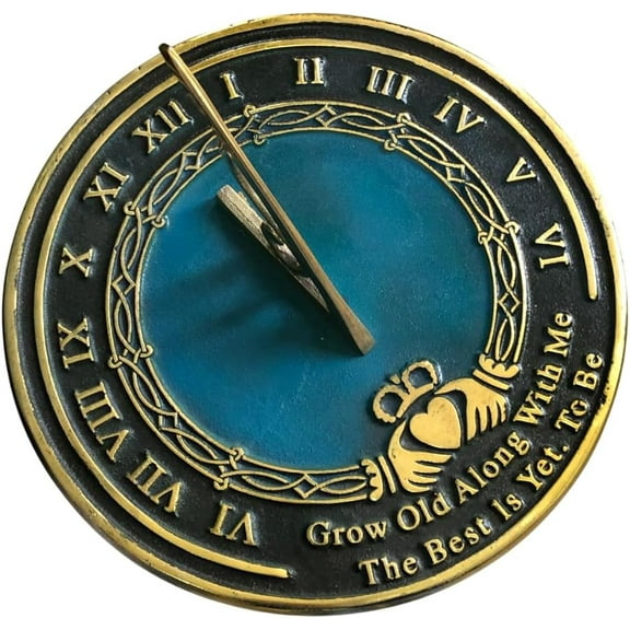 Brass Sundial Grow Old with Me Garden Decor