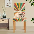 thumbnail image 4 of Yayeee 4 Pack Dining Chair Covers Stretch Parson Chairs Slipcovers Seat Protector, Colorful Cat, 4 of 6