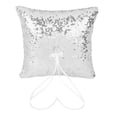thumbnail image 1 of Almohada Portador de Lentejuelas Cinta de para Boda Novia Color Plata Sivler Sunnimix Almohada para el portador del anillo de bodas, 1 of 8