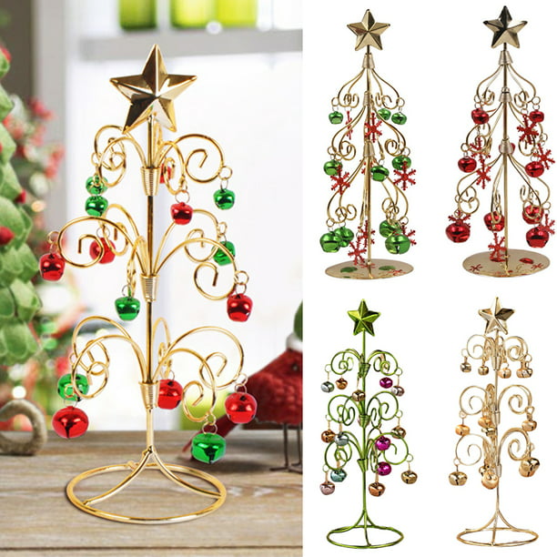 Cheers.US Metal Christmas Tree Iron Ornament Display Stand with Bell ...