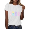 thumbnail image 2 of Mifsaly Short Sleeve T-Shirts Women Relaxed Fit Multi Pastel Bunnies Graphic Cotton tops Soft Breathable Casual Summer Basic Tees XXL, 2 of 6