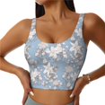 thumbnail image 1 of Fotbe Lily Flower Sujetador Deportivo Largo sin Aros para Mujer con Almohadillas y Soporte Medio, Transpirable y Absorbente, Camiseta Tipo Chaleco o Tank Top-Large, 1 of 8