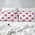 thumbnail image 4 of Erosebridal Cute Bow Tie Full Sheet Sets,Geometric Buffalo Bedding Full Size,Blue Red Bed Sheets Set Full Size,Ultra Soft Kawaii Bedroom Decoration,4pcs, 4 of 7