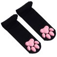 thumbnail image 1 of Calcetines de muslo de gato con almohadilla de pata de gato para mujeres calcetines de alta elasticidad de nailon con dedos de gato (negro) FLhrweasw Para estrenar, 1 of 8