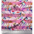 thumbnail image 1 of Soimoi Georgette Viscose Fabric Stripe,Coral & Jellyfish Ocean Printed Fabric 1 Yard 42 Inch Wide, 1 of 1