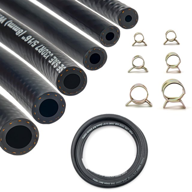 Kit de mangueras de combustible Shineyoo, 6 piezas con 30 abrazaderas de goma de 1,5 m