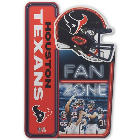 NFL Houston Texans Fan Zone Metal Sign for Man Cave, Office, or Game Room