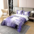 thumbnail image 3 of Erosebridal Housse de Couette Moderne Abstraite 100 % Coton Double, Literie Violette Format Double, Adultes Ados, Réversible 3 Pcs (Sans Couette), 3 of 6
