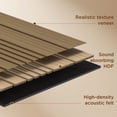 thumbnail image 6 of Fahomiss Asymmetric Acoustic Wood Slat Wall Tiles 4-Pack 24"x24", Walnut 3D Linear Panels, 6 of 10