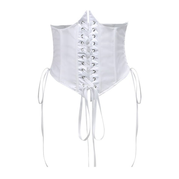 Baberdicy Belts for Women Corset Belt for Women Wide Self Tie Waistband Waist Belt Solid Color Belt White