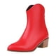 thumbnail image 1 of NECHOLOGY Botas Mujer Adulto Femenino Zapatos Botines para mujer 2023 nueva mujer coreana puntiaguda gruesa con botas occidentales de tacón botas de cuero de Color sólido de tamaño (Red, 6.5), 1 of 6