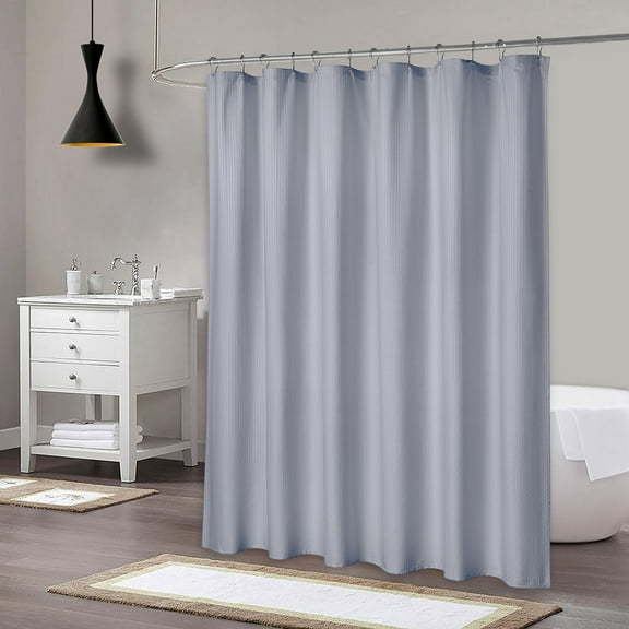 ZACOO Water Repellent Shower Curtain 72 inches Long Fabric Shower Curtain or Liner for Bathroom, Gray, 1 Set